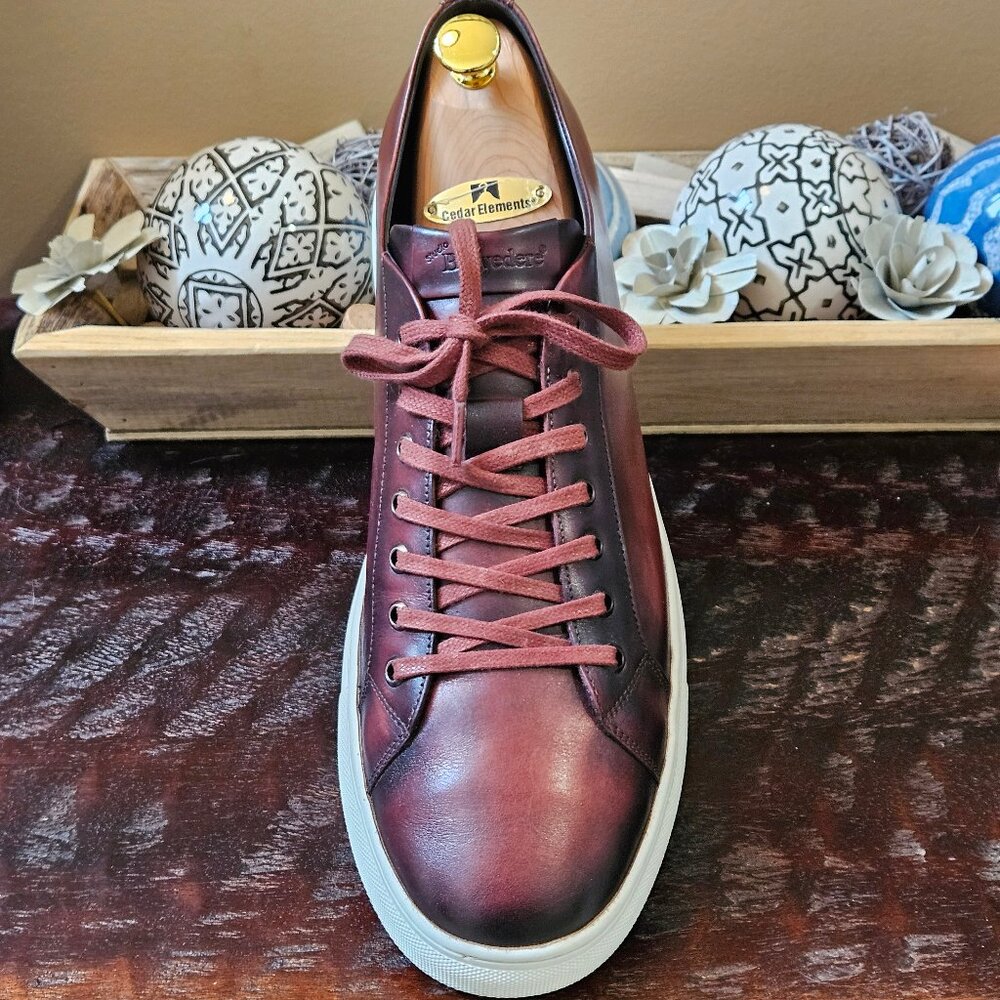 Studio Belvedere Men's 'James' Leather Sneakers, Brownish-Red, Sz 13 - Picture 10 of 16